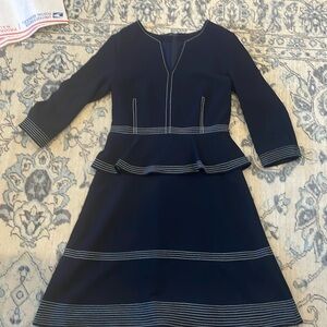 Banana Republic fit and flare dress with contrast stitching